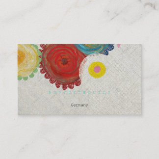 Carte de visite de fleurs rétro