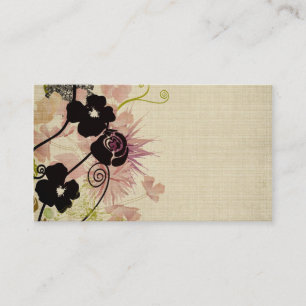 Carte de visite de fleurs rétro