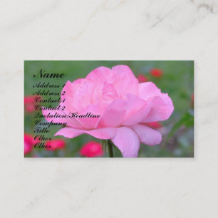 Carte de visite de fleurs rose paradisiaque
