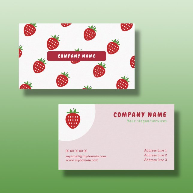 Carte de visite de fraises (Strawberry Business Card)