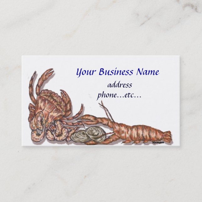 Carte de visite de fruits de mer (Devant)