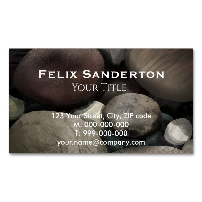 Carte de visite de galets (devant)