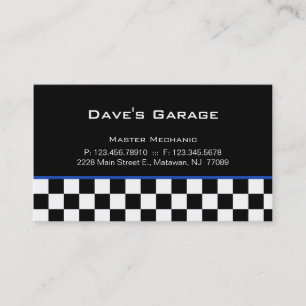 Carte de visite de garage automobile Bleu de cours