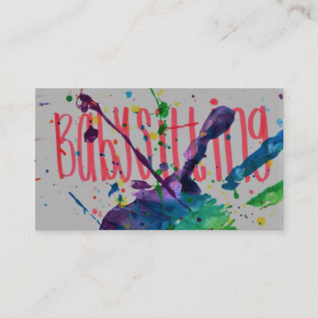 Carte de visite de garde d'enfants (Devant)