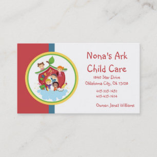 Carte de visite de garde d'enfants Ark