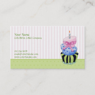 Carte de visite de gâteau coloré