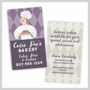 carte de visite de gâteau de cuisson de boulanger