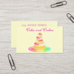 Carte de visite de gâteaux roses sucrés de luxe