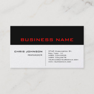 Carte de visite de gestionnaire unique Pearl Black