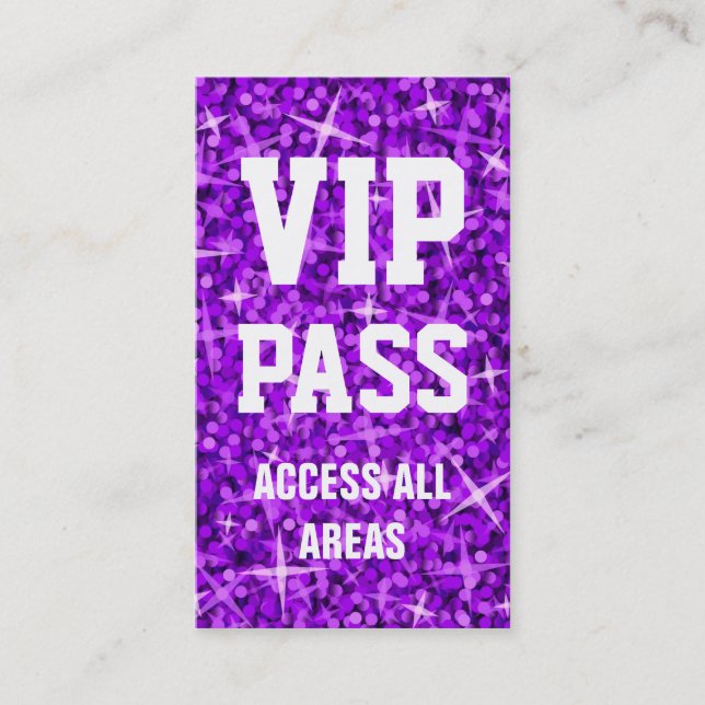 carte de visite de Glitz Purple 'VIP PASS' (Devant)
