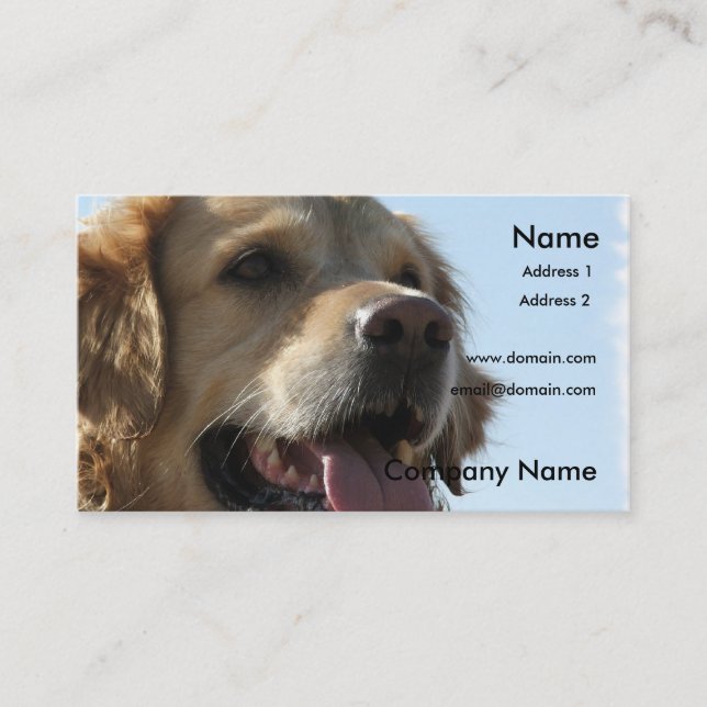 Carte de visite de golden retriever (Devant)