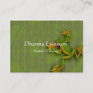 Carte de visite de grenouille verte