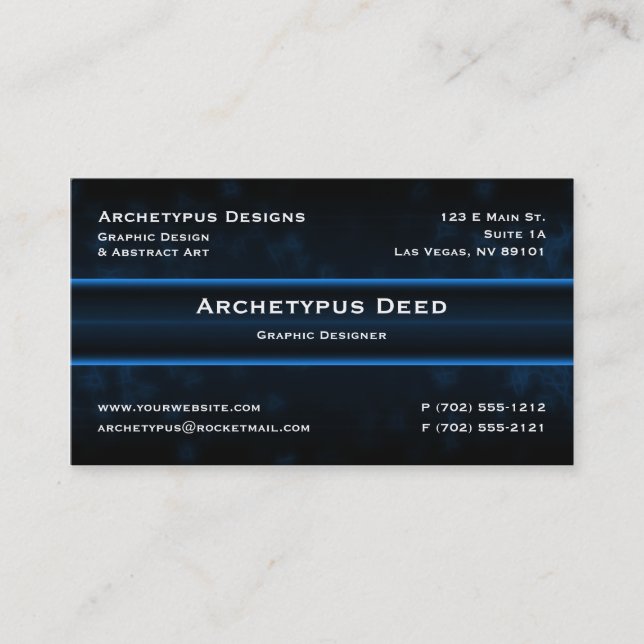 Carte de visite de grésillement - bleu (Devant)