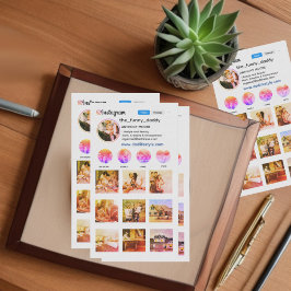 Carte de visite de grille photo Instagram