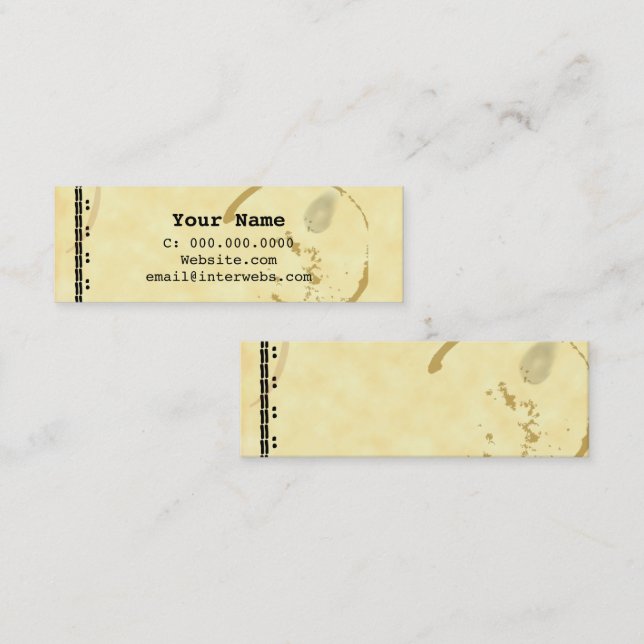 Carte de visite de Grunge de la machine à écrire à (Devant / Derrière)