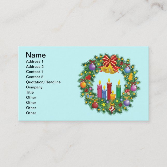 Carte de visite de guirlande de Noël (Devant)