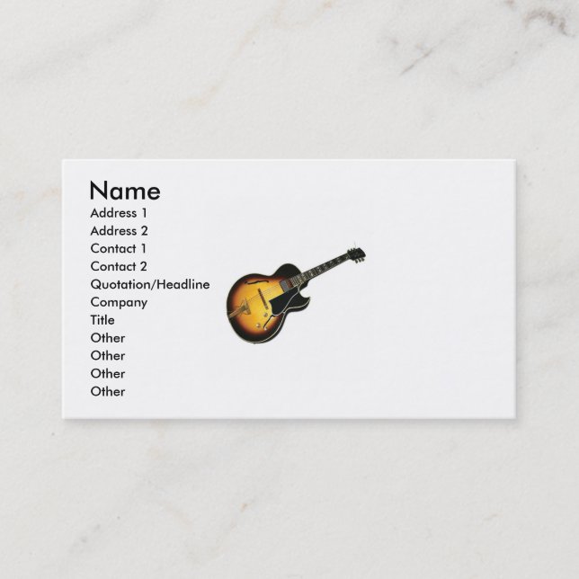 Carte de visite de guitare électrique (Devant)