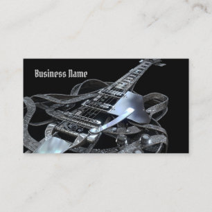 Carte de visite de guitare électrique de gris