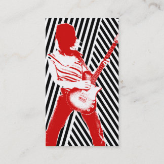 Carte de visite "de guitariste rouge"