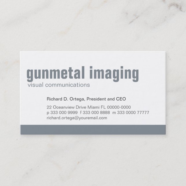 Carte de visite de Gunmetal de panneau de ligne de (Devant)