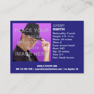 Carte de visite de Headshot de lueur de bleu royal