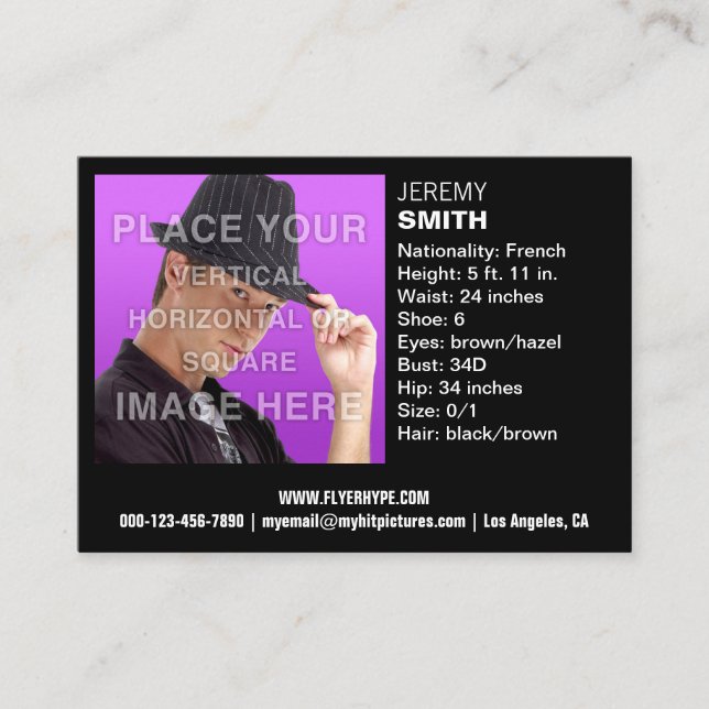 Carte de visite de Headshot de lueur de nuit (Devant)