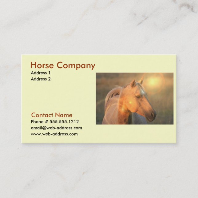 Carte de visite de Horse Company (Devant)