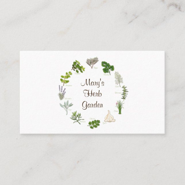 Carte de visite de jardin Herbe Personnalisé (Devant)