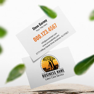 Carte de visite de jardinier rétro orange vintage 