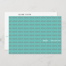 Carte de visite de Jésus Fish Text