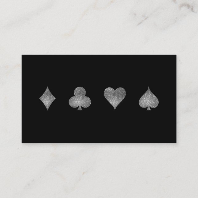 Carte de visite de jeu du casino Faux Silver Parti (Devant)