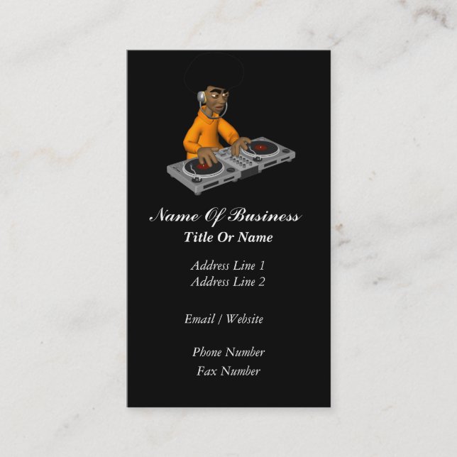 Carte de visite de jockey de disque (Devant)