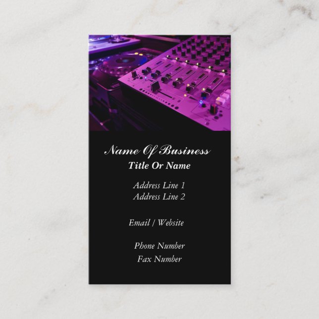 Carte de visite de jockey de disque (Devant)