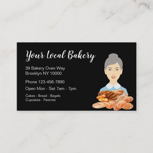 Carte de visite de la boulangerie rétro (Devant)