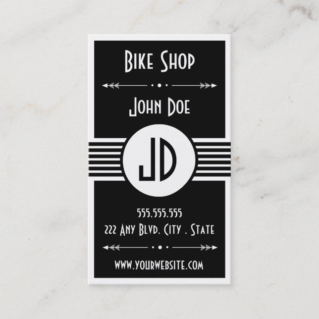 Carte de visite de la boutique de réparation de vé (Devant)