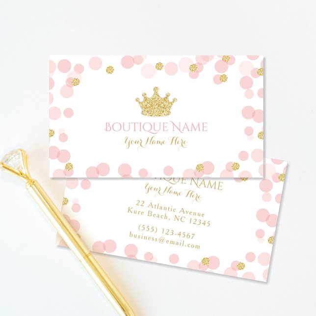 Carte de visite de la boutique Princess Crown Pink (Créateur téléchargé)