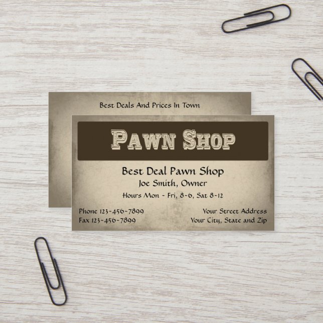 Carte de visite de la Boutique Pwn (Devant/Arrière en situation)