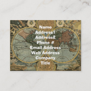 Carte de visite de la carte de l'ancien monde