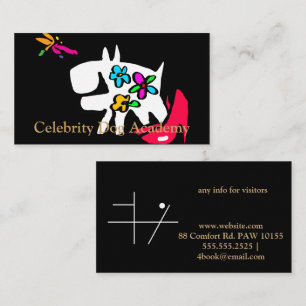 Carte de visite de la Celebrity Dog Academy