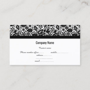 CARTE DE VISITE DE LA COMPAGNIE DE LACE NOIRE BLAN