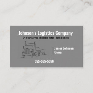 Carte de visite de la compagnie de logistique ou d