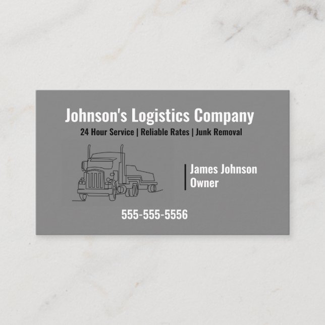 Carte de visite de la compagnie de logistique ou d (Devant)
