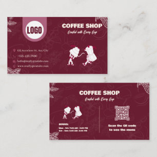 Carte de visite de la Maroon Coffee Shop