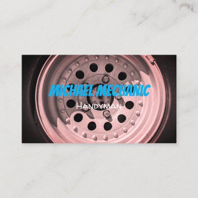 Carte de visite de la photographie des pneus (Devant)