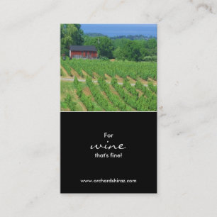 Carte de visite de la photographie des vins et des