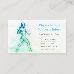 Carte de visite de la physiothérapie et des blessu