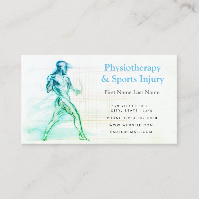 Carte de visite de la physiothérapie et des blessu (Devant)