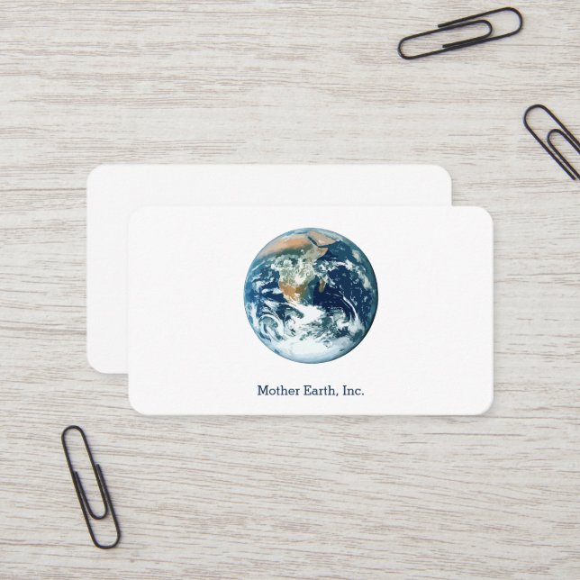 Carte de visite de la planète Terre (Devant/Arrière en situation)