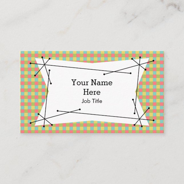 Carte de visite de la plaque Dazzle Check (Devant)