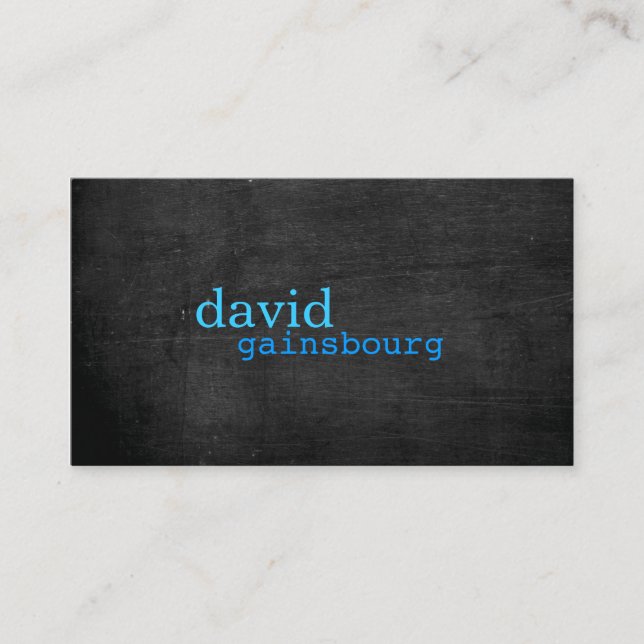Carte de visite de la typographie bleue du bois no (Devant)